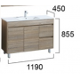 SHY05-P1 PVC 1200 Free Standing Vanity Cabinet Only